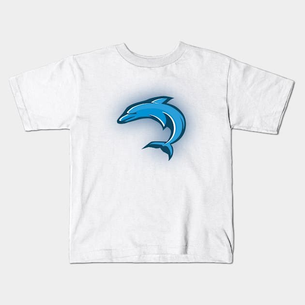 The Glowing Dolphin Kids T-Shirt by Salahboulehoual